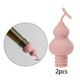 thumbnail image 4 of 2 tapones de corcho reutilizables con forma de calabaza para botellas de champán. Rosado, 4 of 9