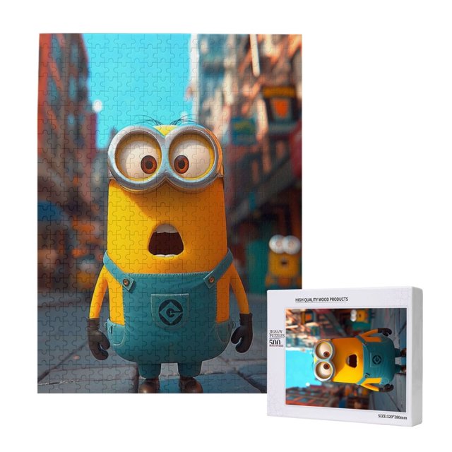 Rompecabezas de madera de 500 piezas de los Minions, adecuado para niños y adultos, rompecabezas para niños y niñas, juguetes de juego de entretenimiento con rompecabezas, talla única