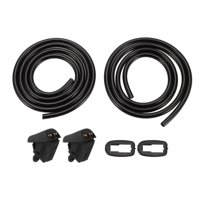 Unique Bargains Windshield Washer Nozzle for Mini Cooper Hatchback and S (R50, R53) 2002-2006 No.61667146377 Front Black With 2 Pcs1 Meter Fluid Hose 1 Set