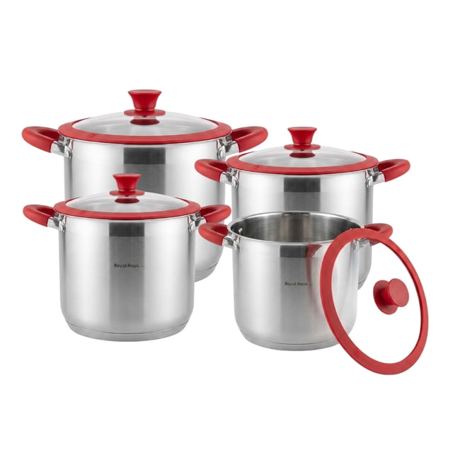 Juego De Ollas Arisha 8 Pzs Acero Inox Rh-022062