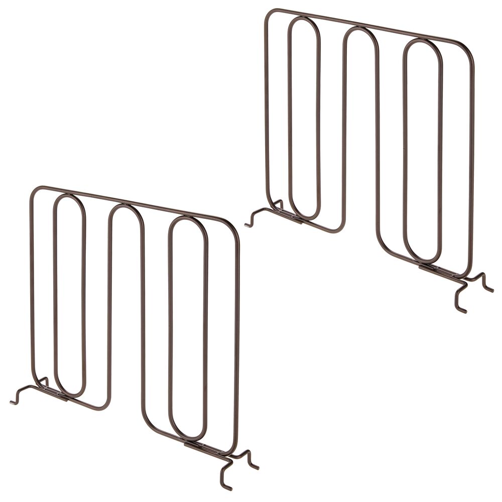 mDesign Metal Wire Shelf Dividers for Closet Organization in Bedroom, Hall Closets; Organizer