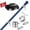 Blue, variant on FIASON 5ft Silver One-Piece Stainless Steel Flag Pole, 1 Pack, Tangle Free 360 Rotating Rings & Stainless Clips, Heavy Duty for Truck RV Boat Yard Porch Outdoor, No Bracket No Flag