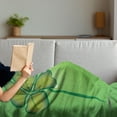 thumbnail image 3 of St. Patrick's Day Soft Flannel Fleece Throw Blanket, March 17th Celebration Large Shamrock Clover Leaf Flags Art, Cozy Plush for Indoor and Outdoor Use, 70" x 90", Olive and Fern Green, by Ambesonne, 3 of 5