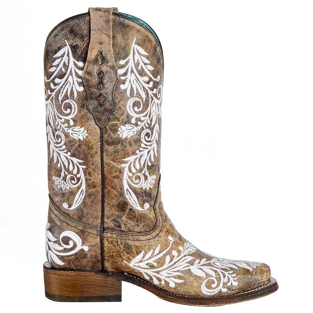 CORRAL Adult Female Glow Collection Brown/White Embroidery Western