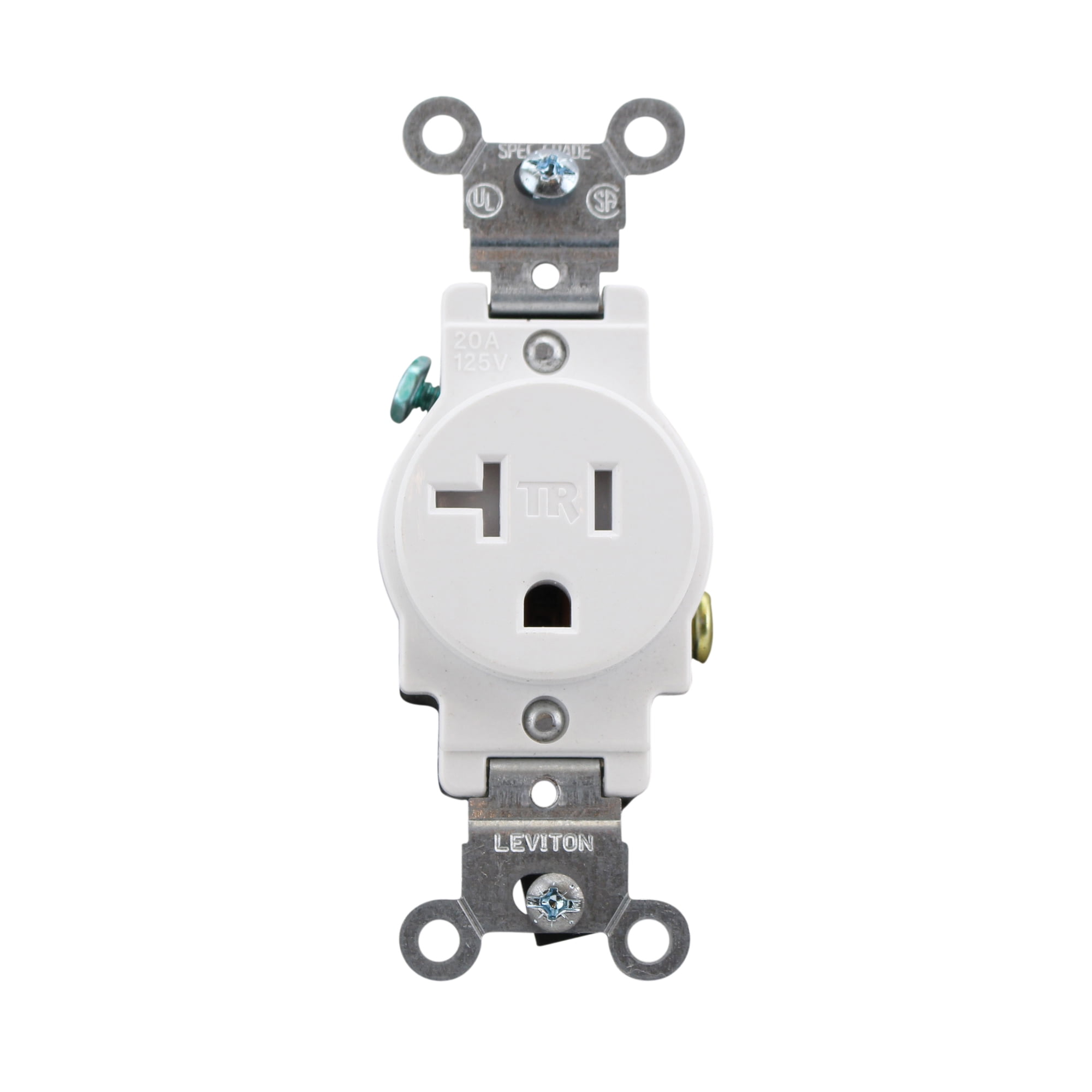 Leviton T5020 W 20 Amp 125 Volt NEMA 5 20R 2 Pole 3W Narrow Body 
