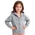 thumbnail image 2 of OGLCCG Girls Zip Up Hoodies Long Sleeve Hooded Sweatshirts Casual Lightweight Cotton Workout Jacket with Pockets 2-13 Years, 2 of 8