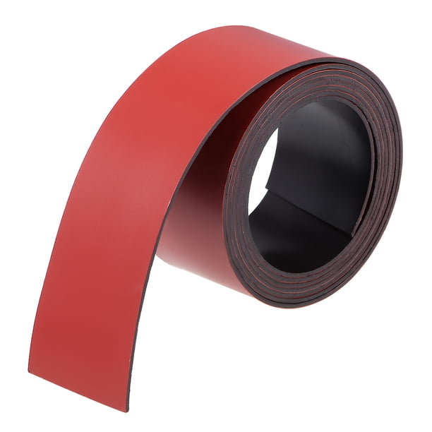 Tira Magnética de Borrado en Seco 1 Pulgada x 3.3 Pies Etiquetas Adhesivas Magnéticas Escriturables Rojas