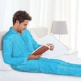 thumbnail image 5 of Bingfone Men's Pajama Set 2 Piece Loungewear PJs, Long Sleeve with Pajama Pants-Sky Blue Glitter, 5 of 7