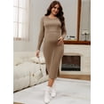 thumbnail image 5 of DARING DIVA Women's Maternity Sweater Ribbed Dress 2-Piece M Khaki, 5 of 8