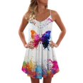 thumbnail image 1 of Elegantes vestidos de mujer Verano Impresión Casual Con cuello en V Sin mangas Mini vestido de vacaciones OAVQHLG3B Store lin121212, 1 of 5