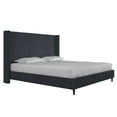 thumbnail image 3 of DHP Eveline Upholstered Platform Bed Frame with High Wingback Headboard, King, Textured Dark Blue Canvas, 3 of 20