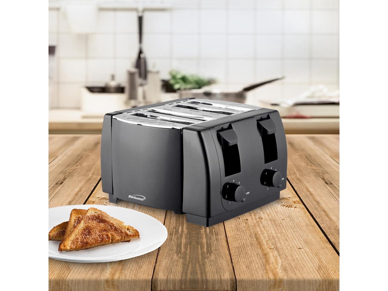 Brentwood Cool Touch 4-Slice Toaster (Black), TS-285