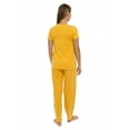 thumbnail image 2 of Women's Pajama Set PJ Cotton Lounge Sleep Wear, S, Mustard, by Ambesonne, 2 of 3