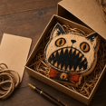 thumbnail image 3 of Vintage Halloween Cat Wooden Block, Primitive Rustic Farmhouse Tabletop Figurine, Tray Desktop Sign, Spooky Wooden Centerpiece Signs for Home Office Halloween Party Decorations(E), 3 of 8