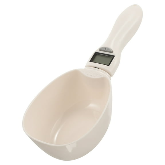 GOOHOCHY 1Set Electronic Scale Spoon for Pet Food Measuring in Kitchen Grey