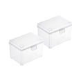 thumbnail image 1 of 2Pcs Small Items Organizer Transparent Storage Boxes with Lid Desktop Organizers, 1 of 9