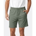 thumbnail image 5 of Athletic Shorts For Men 3 Pack Casual Shorts 8" Basketball Gym Shorts With Zipper Pockets Black, Sage, Brown Melange Size XL, 5 of 8