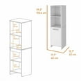 thumbnail image 3 of Nmkwnr 1 Door Wood Kitchen Pantry Cabinet with 2 Open Shelves and 2 Inner Shelves, Perfect for Living Room, Dining Room, Kitchen, White, 3 of 10