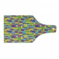 thumbnail image 1 of Cartoon Cutting Board, Colorful Plastic Construction Blocks Cube Geometric Illustration, Decorative Tempered Glass Cutting and Serving Board, Wine Bottle Shape, Purple Green Blue, by Ambesonne, 1 of 1