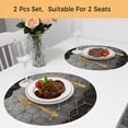 thumbnail image 5 of Ombre Gray Geometric Round 13 Inch Placemats Set of 2, Modern Abstract Art HeatResistant Non Slip Place Mats for Dining Table, Wipeable Braided Kitchen Table Mats for Housewarming, 5 of 9
