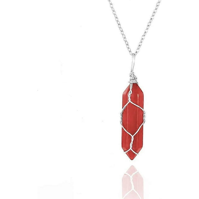 Collar de cristal de cornalina para mujer, colgante de cristal de cornalina dorada, collar de ágata roja para mujer y niña, colgante de piedra preciosa de chakra de cornalina natural