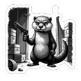thumbnail image 4 of Waterproof Stickers Detective Otter Vinyl Stickers Retro Style for Notebooks Laptops Suitcases, 4 of 9