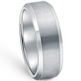 thumbnail image 3 of Pompeii Titanium Mens Comfort Fit Brushed Beveled Polished Edge Wedding Band 7MM (,), 3 of 4