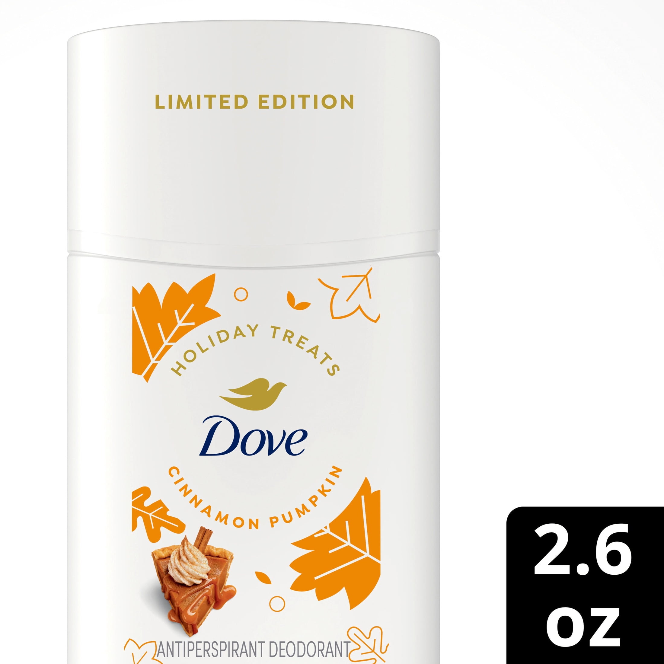 Dove Limited Edition Holiday Treats Antiperspirant Deodorant Cinnamon Pumpkin Pie 72-Hour Sweat & Odor Protection ,2.6 oz