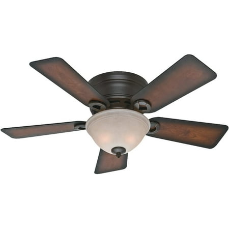 

2023 Hunter Conroy Indoor Low Profile Ceiling Fan with LED Light and Pull Chain Control 42 Onyx Bengal