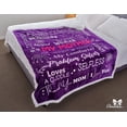 thumbnail image 3 of Mom Blanket Double Layer Sherpa Fleece Soft Fluffy Throw, Quality Print 'Thank You Mom, I Love You' from Daughter, Son Gift Birthday, Mother's Day, Christmas(Twilight Purple), 3 of 5