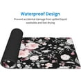 thumbnail image 4 of Pink White Rose Floral Gaming Mouse Pad Desk Mat XL 31.5×11.8 in Spring Cute Flower Black Extended Mousepad 30X80cm with Non-Slip Rubber Base Stitched Edge Large Desk Pad for Women Gamer Office Home, 4 of 6