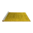 thumbnail image 2 of Ahgly Company Machine Washable Indoor Round Oriental Yellow Industrial Area Rugs, 7' Round, 2 of 4