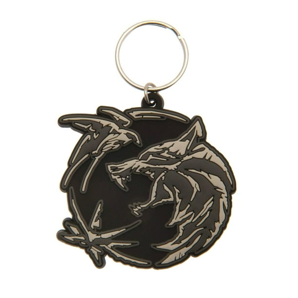 The Witcher - Llavero Wolf Swallow Star de Goma (Negro, Gris)