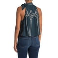 thumbnail image 2 of Free People Womens Tie Neck Tank Top, Blue, Medium, 2 of 3