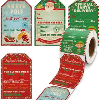 Christmas Gift Tags Stickers Labels from Santa Gift Tags - Name Tags for  Christmas Presents Self Adhesive, to and from Christmas Labels, Holiday  Xmas Gift Tags Vintage Stickers Roll - style 4 