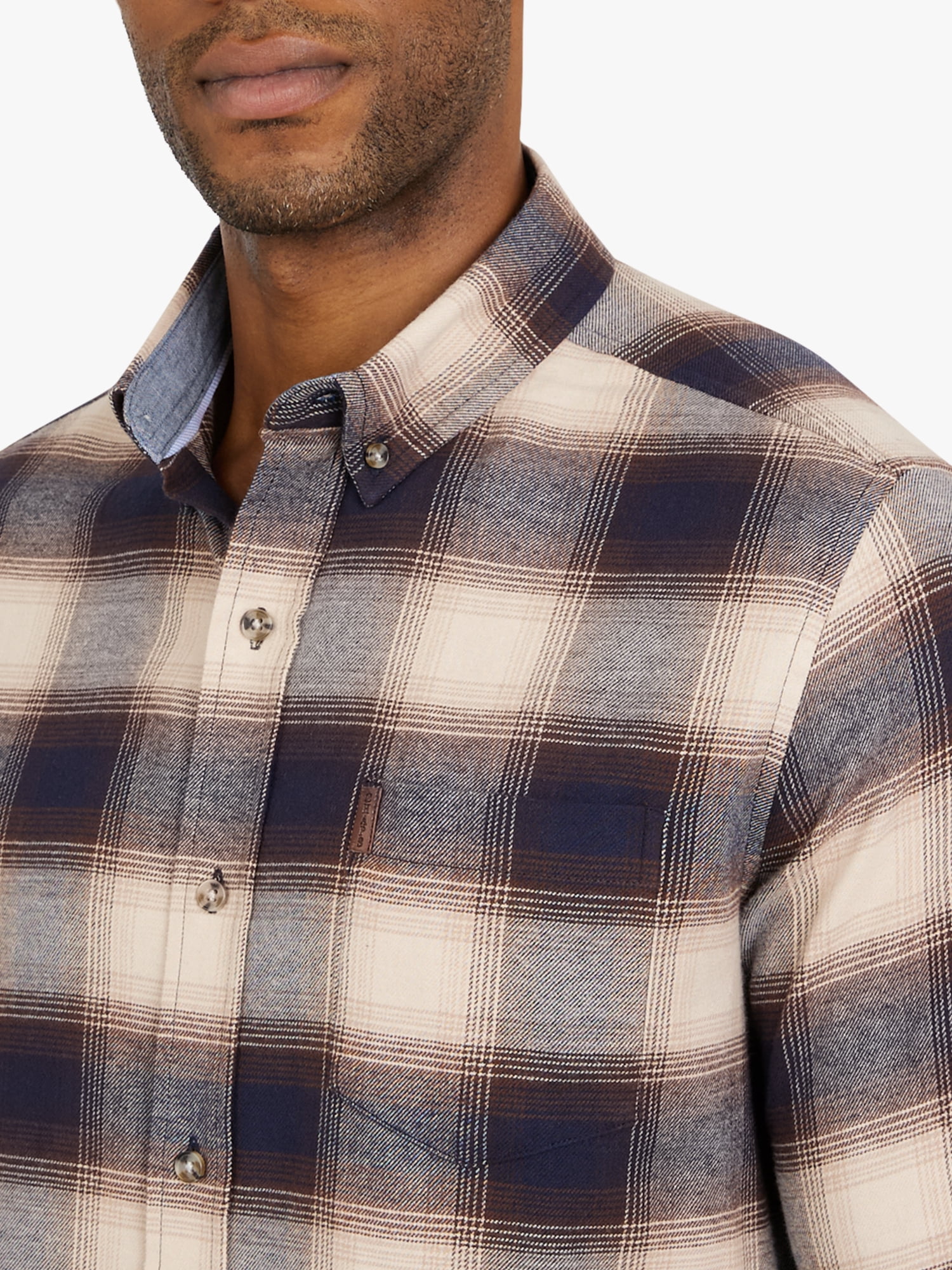 Chaps Men's and Big Men's Comfort Stretch Flannel Shirt, Sizes S-2XL