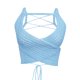 thumbnail image 3 of VISgogo Tops cortos para mujer, cuello halter, sin mangas, cruzado, cruzado, de color sólido, de punto, camiseta delgada para damas VISgogo moda, 3 of 8