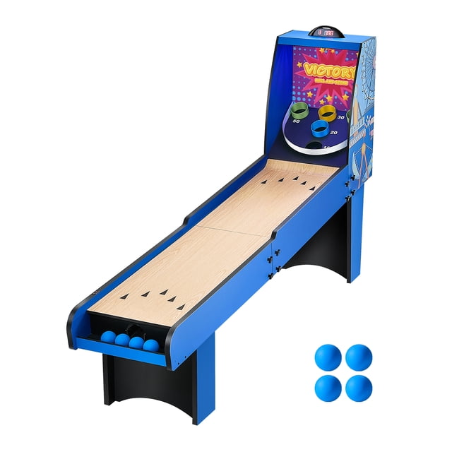 VEVOR Table de Jeu Arcade 8 Pi Rouleau & Score Marqueur Électronique Salle de Jeux Familiale 4 Balles