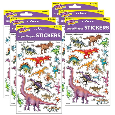 UPC: 0194629033478 | TREND Discovering Dinosaurs superShapes Stickers-Large 152 Per Pack 6 Packs