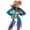 Blue, variant on LYMAYTER Women Tulle Short Dresses Printed Beach Blouse Multicolor Cover-Up Long Sleeve Sunsuits S-XL