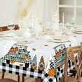 thumbnail image 4 of Happy Fall Tablecloth 60 x 102 Inch Rectangle Buffalo Plaids Pumpkin Truck Table Cover Waterproof Autumn Farmhouse Table Cloth for Thanksgiving Harvest Picnic Dining Table, 4 of 5