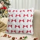 thumbnail image 4 of pstuiky Funda de cojín navideña con diseño de Papá Noel blanco y rojo, suave y bordada, ideal para sofá y silla., 4 of 6