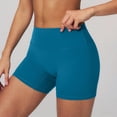 thumbnail image 4 of idosla Women's Biker Shorts 2.5" No Front Seam High Waist Hidden Scrunch Workout Gym Yoga Running Shorts (Blue, S), 4 of 9