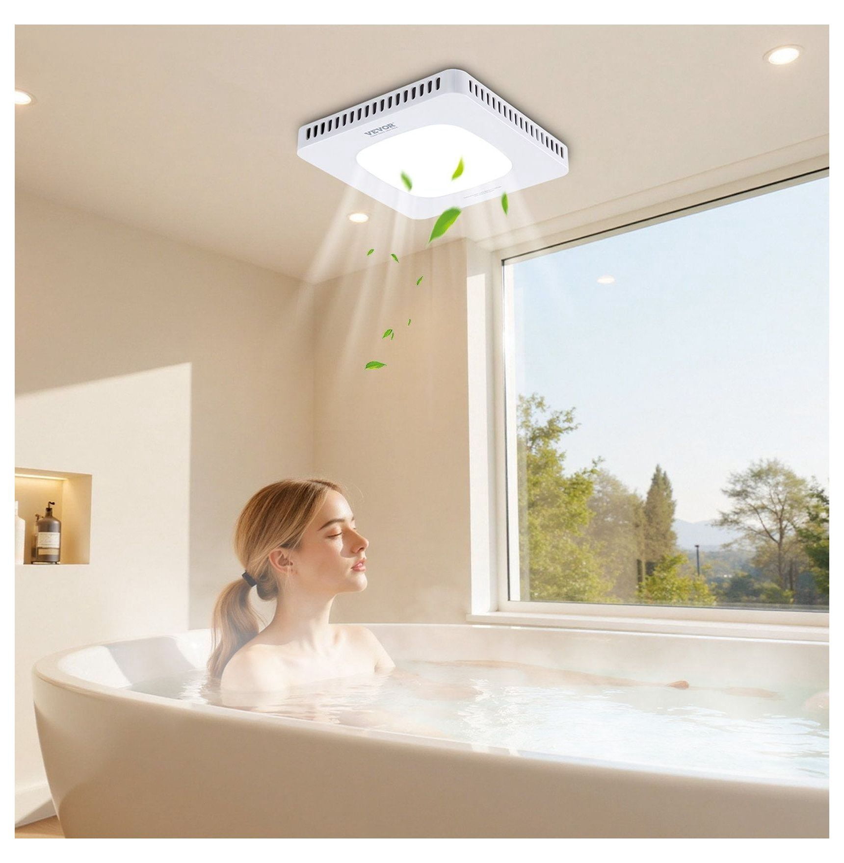 Bathroom Exhaust Fan with LED Light, 80 CFM Quiet Vent Fan, Adjustable Color Temp