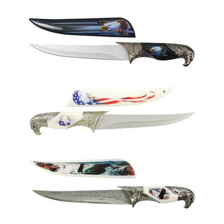 - Bald Eagle Dagger 3pc American Flag Knife Collector Set