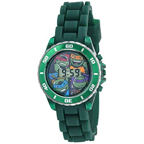 Reloj Digital Accutime TMN4008 para Niños Tortugas Ninja Bisel Verde Luces LED