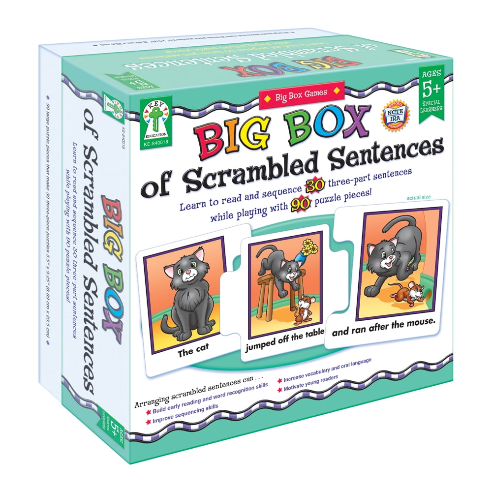 Carson Dellosa Big Box Of Scrambled Sentences Puzzle Sentence Sequencing Self Checking 90 