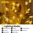 thumbnail image 3 of 100 LED Christmas Snowflake Lights  32ft Snowflake Fairy String Lights Indoor  8 Modes Plug in Christmas String Lights  Waterproof  Light for Christmas Decorations   Tree  New Year(White), 3 of 13