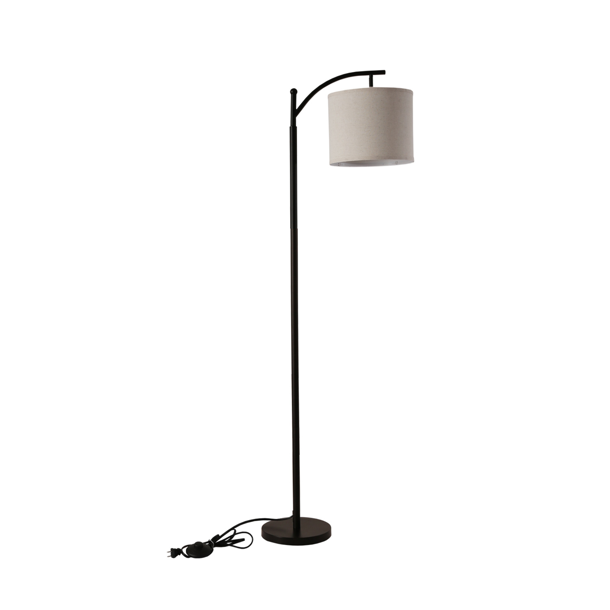 Cedar Hill  62" Arched Floor Lamp with Beige Fabric Shade (E26 bulb not included)