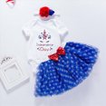 thumbnail image 2 of Kaprioy My First 4th of July Baby Girl Outfit Cute Sweet Bow Letter Print Sleeveless Romper Tutu Skirt Headband Girls Independence Day Clothes Sets, 2 of 5